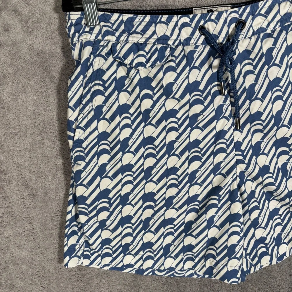 Ted Baker London Salco Geometric Print Swim Shorts Blue White Mens Size 4 L